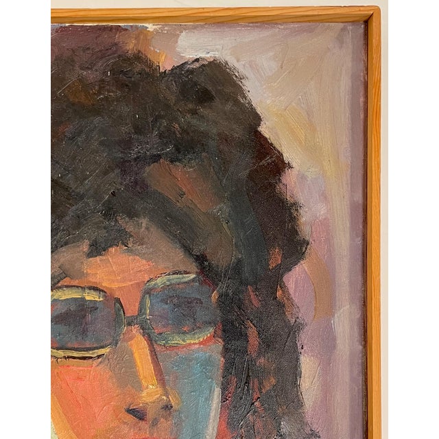 Abstract 1980s Impressionist Style Portrait - Oil on Canvas by Hannah Dalbey #2 - For Sale - Image 3 of 7