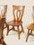 Four natural wood chairs with stretcher legs. Solid wood, Brutalist style. Origin: Germany or Belgium. Some tenons are...
