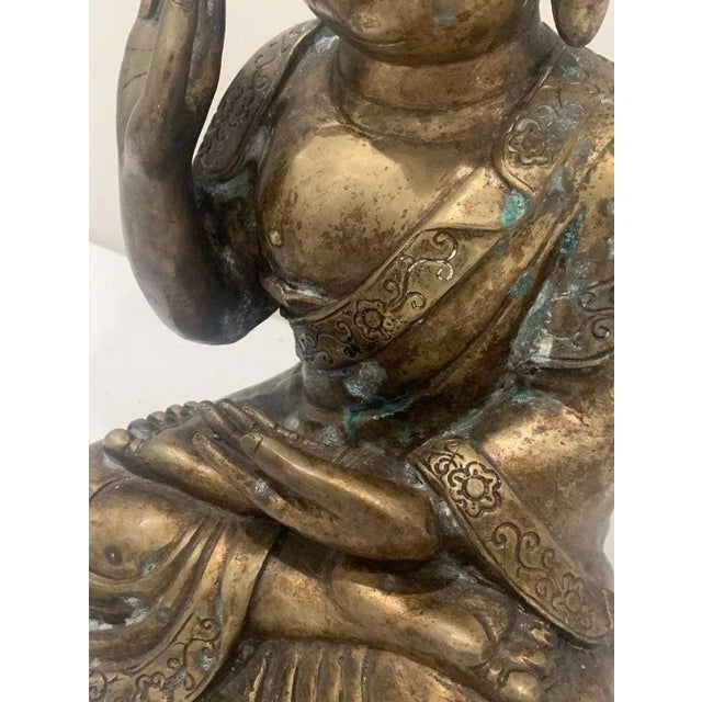Mid 19th Century Bronze Hindu Buddha For Sale - Image 12 of 13
