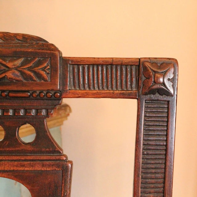 Brown Pair of Swedish Neoclassical Carved Hall Chairs For Sale - Image 8 of 12