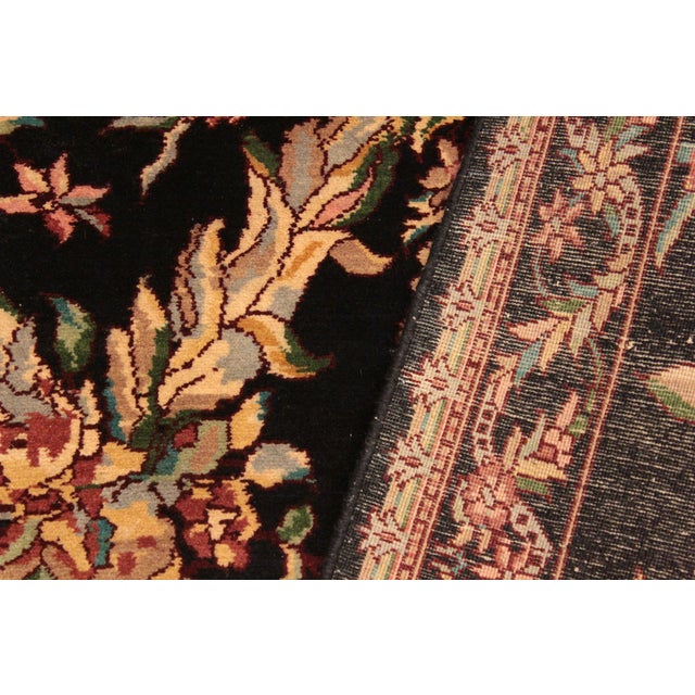 Textile Shabby Chic 1990's Trellis Abusson Pak-Persian Black/Gold Wool Rug - 3'0'' X 4'11'' For Sale - Image 7 of 9