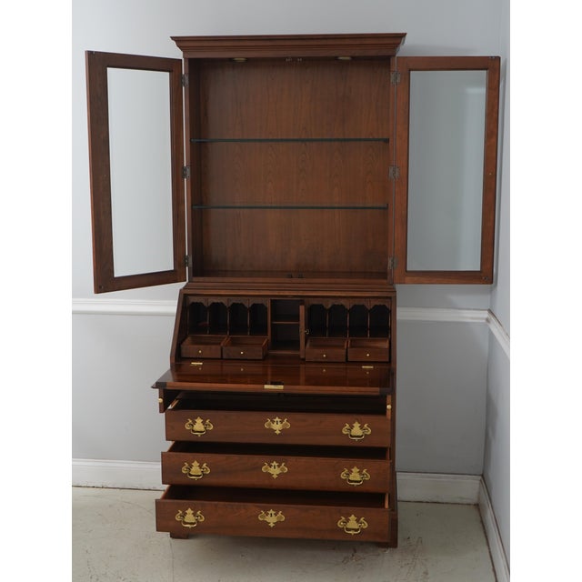Traditional Stickley Cherry 2 Piece Secretary Desk W. Bookcase For Sale - Image 3 of 18