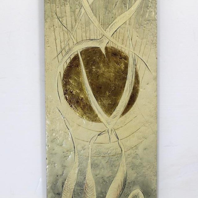 1970s Tall Mid Century Painting of Gold Coast Cranes and Gulls For Sale - Image 4 of 5