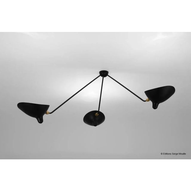 Ceiling Lamp 2 Still Arms by Serge Mouille For Sale - Image 6 of 9
