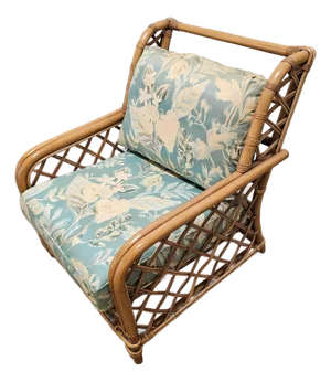 1980s Ficks Reed Tall Lattice Bamboo Club Chair