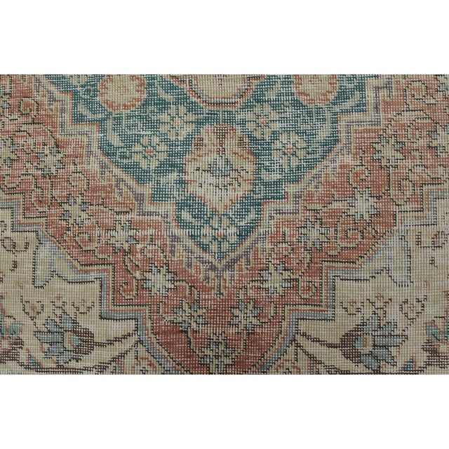 Tabriz Rug 8’2” X 10’10” Ivory Wool Vintage Distressed Hand-Knotted Carpet For Sale - Image 10 of 15