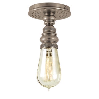 Chapman & Myers for Visual Comfort Signature Boston Single Flush Mount in Antique Nickel For Sale