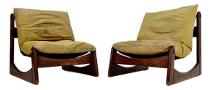 Mid-Century Armchair in Leather and Wood from Straub, Germany, 1960s