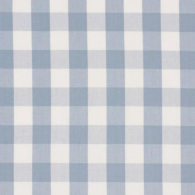 Sample - Schumacher Camden Cotton Check Fabric in Sky For Sale
