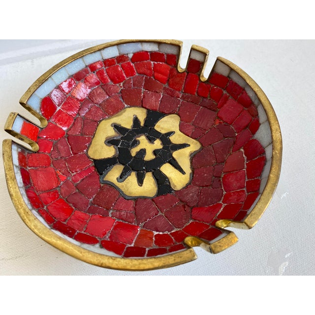 Salvador Teran Salvador Teran Brass and Glass Decorative Bowl For Sale - Image 4 of 6