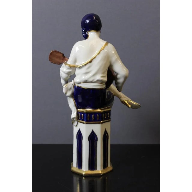 Art Deco Mandolin Player in Porcelain from Royal Dux, 1930s For Sale - Image 6 of 11