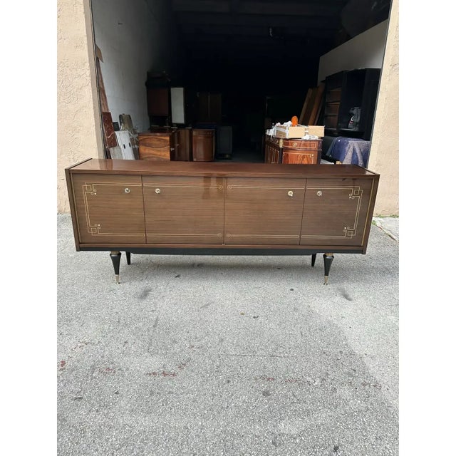 Sienna 1940s French Art Deco Macassar Ebony Mother-of-Pearl Sideboard For Sale - Image 8 of 12