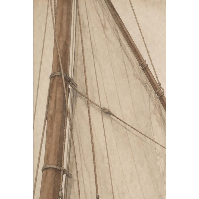 Not Yet Made - Made To Order Minimal Coastal Architecture Study, Nautical Rigging Art Print, 24" × 36" For Sale - Image 5 of 9