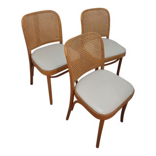 Mid 20th Century No. 811 Att. To J&j Frank Bentwood Cane Chairs Attributed to Fmg Thonet No. 811 Hoffman/Frank - Set of 3 For Sale