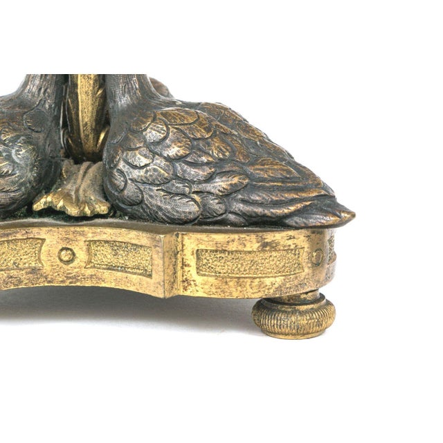 Early 19th Century 19th C. William IV Gilt & Bronze Swan Candlesticks After William Bateman II For Sale - Image 5 of 6