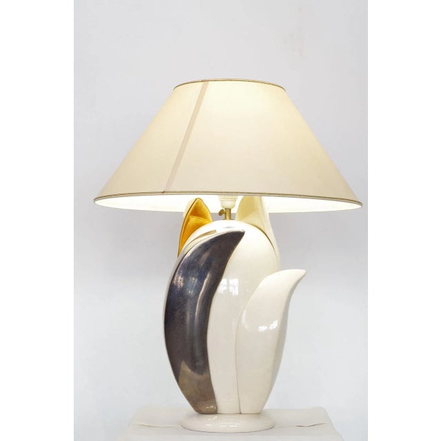Vintage Flower Table Lamp by Francois Chatain For Sale - Image 12 of 12