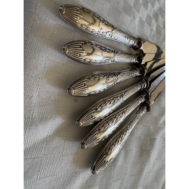 Silver Late 19th Century Sterling Silver Handled Fruit or Dessert Knives - Set of 6 For Sale - Image 8 of 13