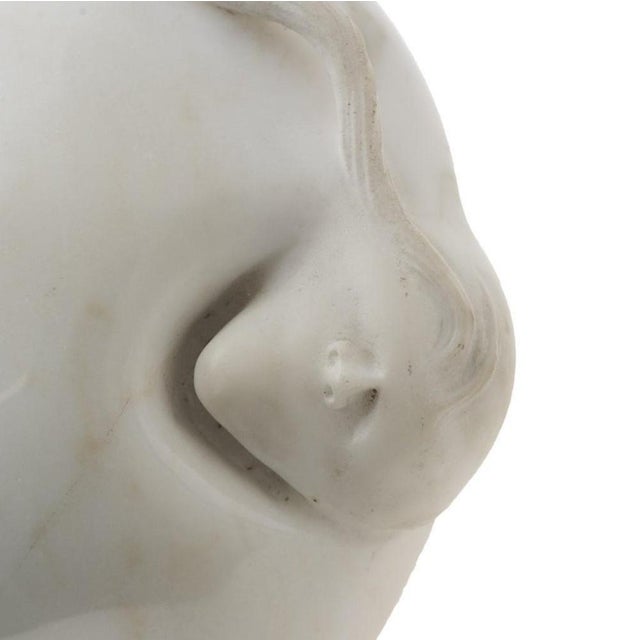 Female Portrait Sculpture in Carrara Marble, Italy, 1993 For Sale - Image 4 of 6