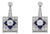 Mid 20th Century Pair of 18k White Gold Diamond Sapphire Earrings For Sale