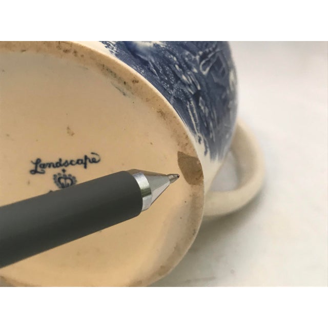 Early 20th Century Adams Blue Transferware Pitcher: English Landscape Jug For Sale - Image 6 of 10