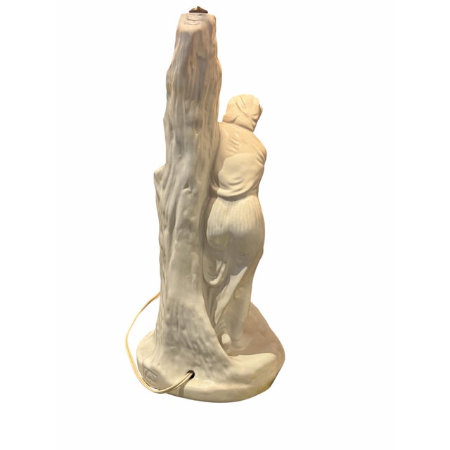 Van Briggle 1960s Van Briggle Pottery Lamp “Rebecca at the Well” With Original Butterfly Shade For Sale - Image 4 of 10