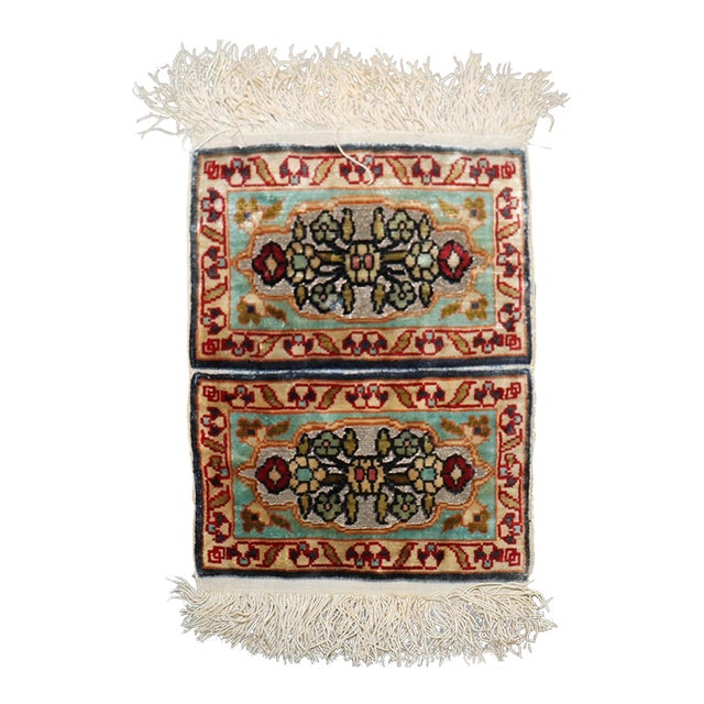 Tiny Silk Turkish Herekeh rug no. j5117 For Sale