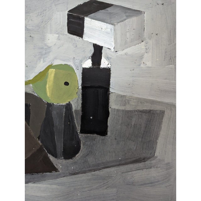 1968 Mid-Century Modern "Stacked Objects" Vintage Still Life Oil Painting by Swedish Artist Gunnar Hållander (1915-1980), Framed For Sale - Image 10 of 12