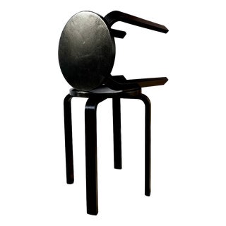 Glossy Black Painted Birch Plywood 4-Legged Frosta Stools from Ikea, 2015, Set of 2 For Sale