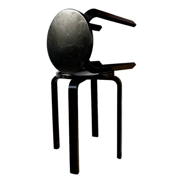 Glossy Black Painted Birch Plywood 4-Legged Frosta Stools from Ikea, 2015, Set of 2 For Sale