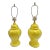 Pair of Vintage Mid 20th Century Yellow Ginger Jar Lamps With Faux Bamboo Accent For Sale