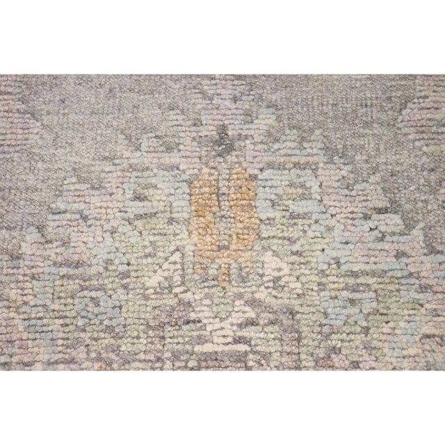 Traditional Oushak Wool Silver Area Rug, 9' 3'' X 12' 0'' For Sale - Image 3 of 6