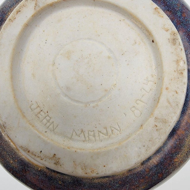 Ceramic Vintage Jean Mann Signed Art Pottery Vase For Sale - Image 7 of 10