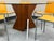MODERN GLASS TOP DINING TABLE WITH 6-CHAIRS -MANUFACTURE: Unknown -IN THE STYLE OF: Boho -DATE OF MANUFACTURE: Unknown...