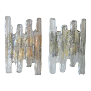 Pair of Murano Glass and Brass Sconces