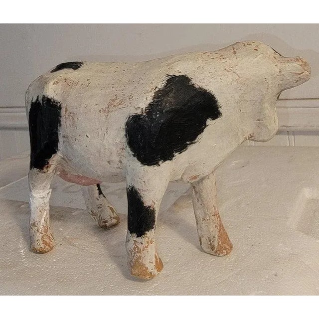 Antique Paper Mache Cow For Sale - Image 4 of 6