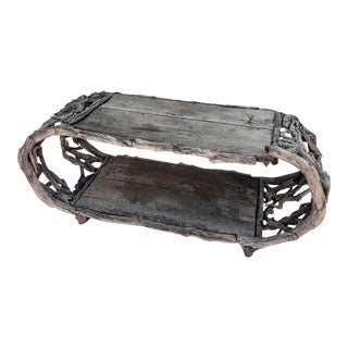 Mid 20th Century Aged Teak and Driftwood Indoor and Outdoor Coffee Table For Sale