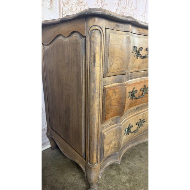 French Louis XV Style 9-Drawer Bombe Dresser in Bleached Fruitwood For Sale - Image 16 of 18