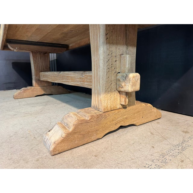 Large French Farmhouse Dining Table in Oak, 1920 For Sale - Image 10 of 16