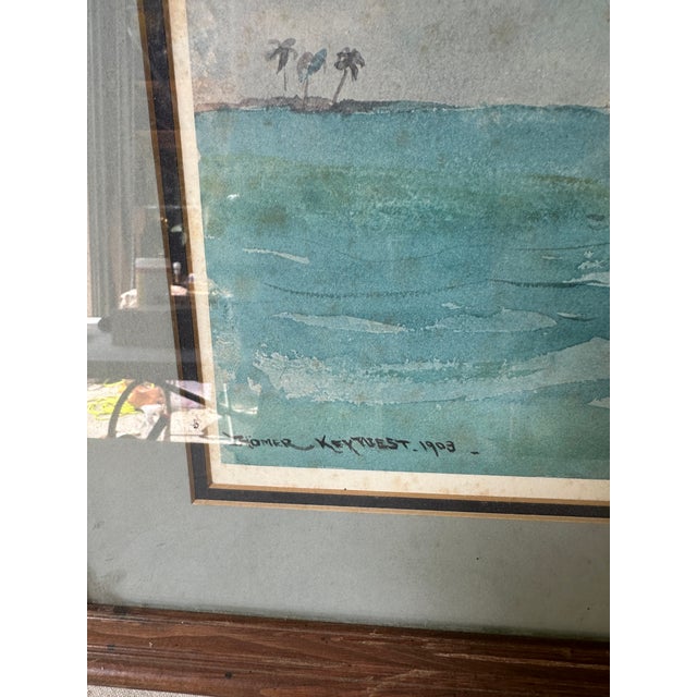 1970s Signed and Framed Seascape Painting of Boat For Sale - Image 4 of 10