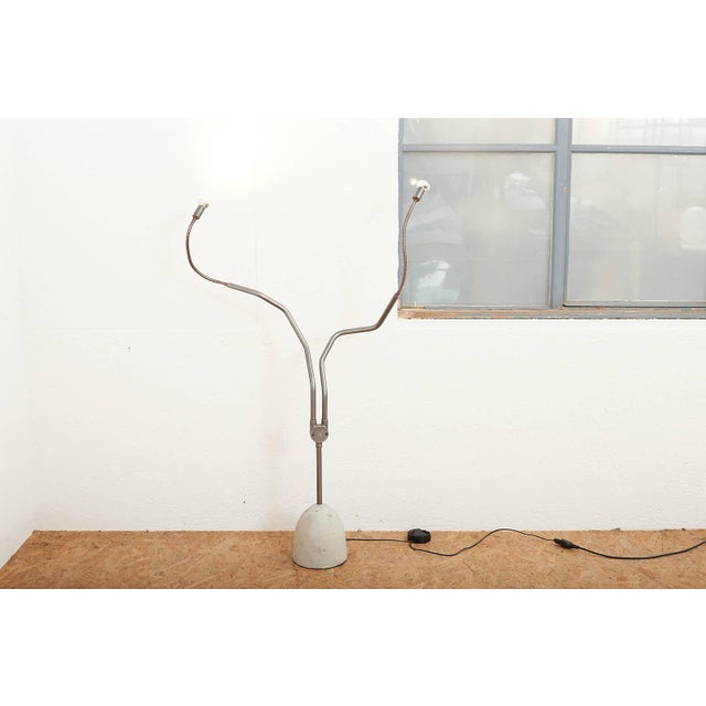 Tree Tops Light Floor Lamp with Concrete Base Dark Grey Metal Stem by Ron Arad for Barton, 1983 For Sale - Image 12 of 13