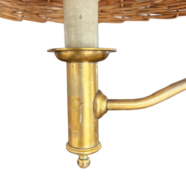 Spanish Patinated Brass Floor Lamp with Candle Fitting, 1950s For Sale - Image 4 of 7