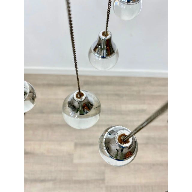 Chrome & Glass Chandelier Pendant by Gaetano Sciolari, Italy, 1960s For Sale - Image 9 of 13