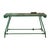 Large green industrial workbench/table featuring a thick wooden top and a metal base; dating from around the mid-20th...