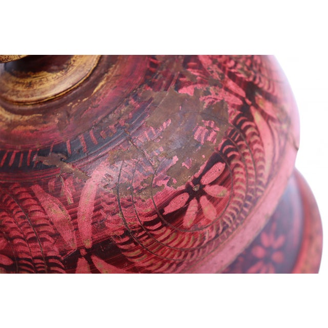 Handpainted Wooden Lacquerware Spice Box, 1950s For Sale - Image 10 of 11