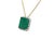 Natural Emerald Diamond Pendant Necklace 14k Yellow Gold 5.05 TCW Certified For Sale - Image 4 of 8