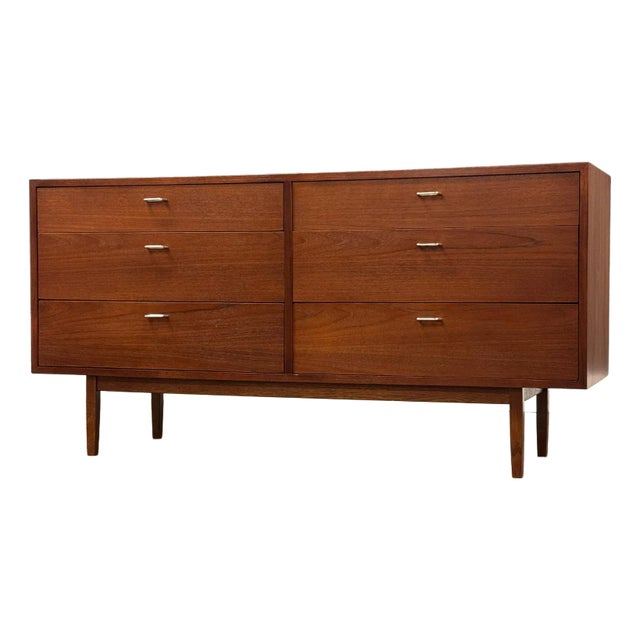 1960s Refinished George Nelson Style Teak Dresser For Sale