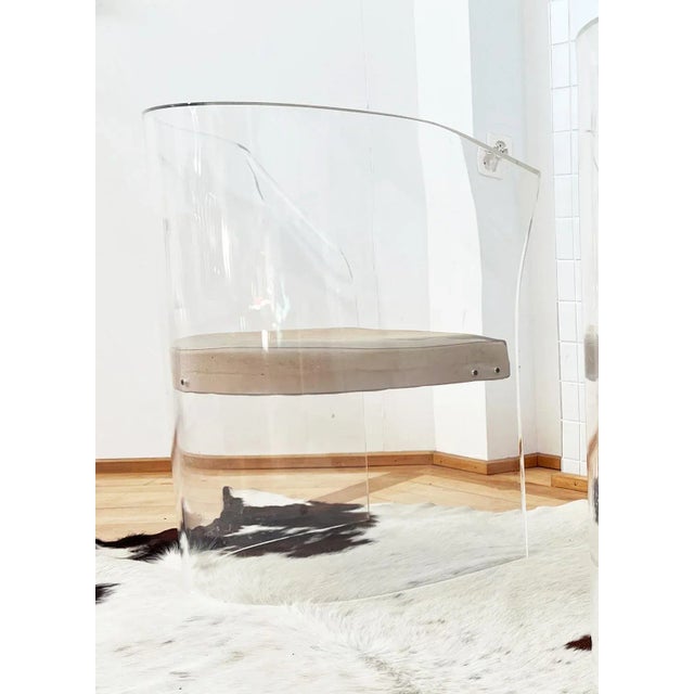 This one-of-a-kind chair is made of transparent acrylic glass and dates back to the 1970s. It was acquired from a Swiss...