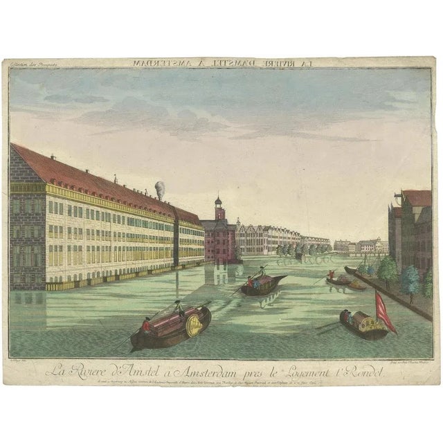 Rondel, Optica View Amsterdam Amstel River, 1770, Paper For Sale - Image 10 of 10