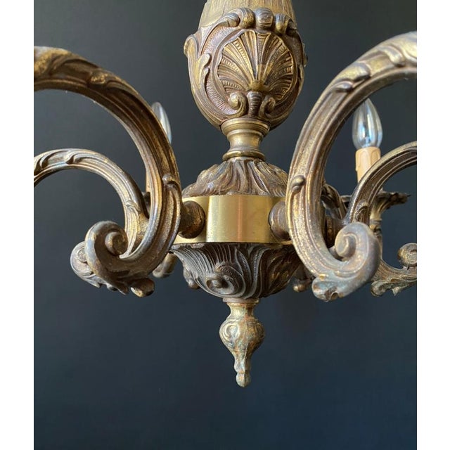 Vintage Brass Chandelier, 1960s For Sale - Image 6 of 14
