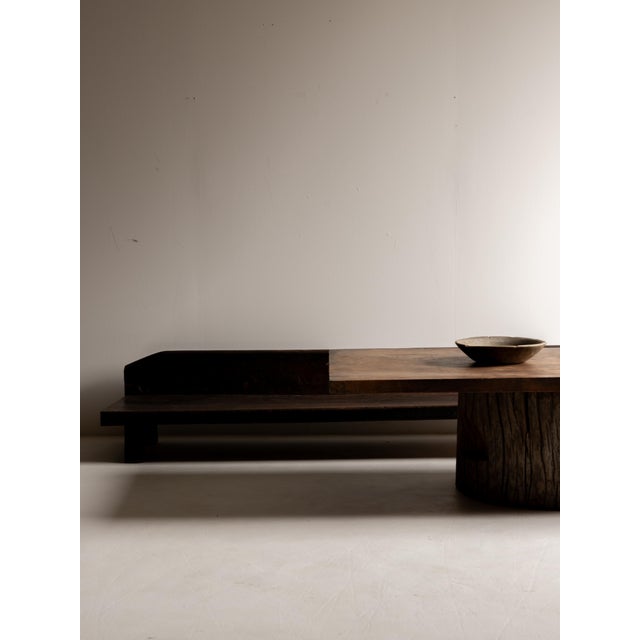 Sculptural Monolithic Wood Form 19th Century Primitive Bench, Wabi Sabi Presence For Sale - Image 17 of 17